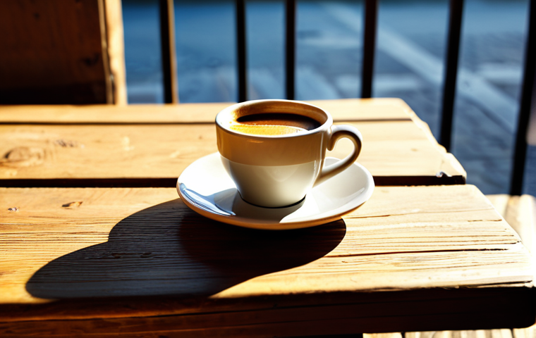 일상 미학을 위한 창의적인 촬영 방법 - **
"A golden hour photograph of a cup of espresso on a rustic wooden table in a sunlit Italian cafe...
