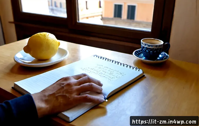 일상의 미학을 표현하는 글쓰기 - Photorealistic close-up of an Italian writer at a sunlit kitchen table in a modest Rome apartment, h...