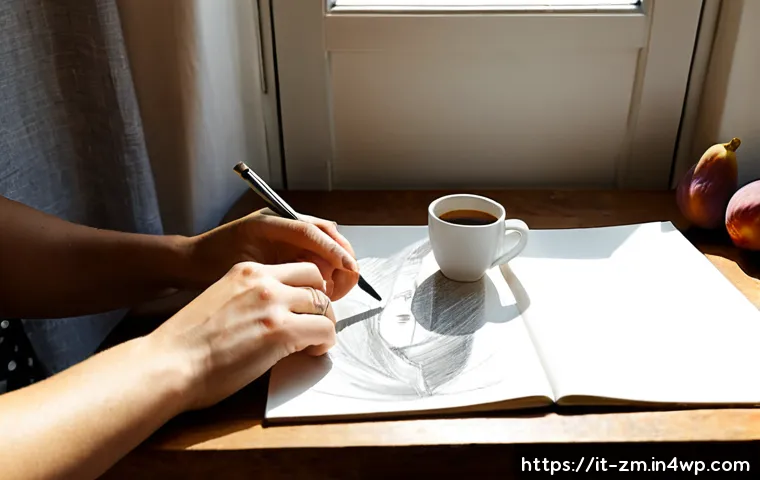 일상의 미학을 포착하는 드로잉 방법 - Photorealistic close-up of an Italian artist’s hands sketching a sunlit everyday breakfast scene in ...